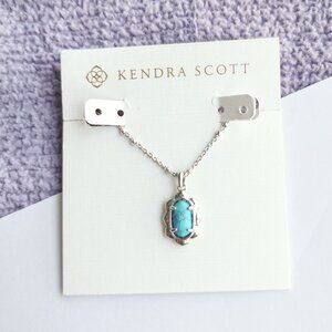 Kendra Scott Piper Silver Necklace Variegated Turquoise